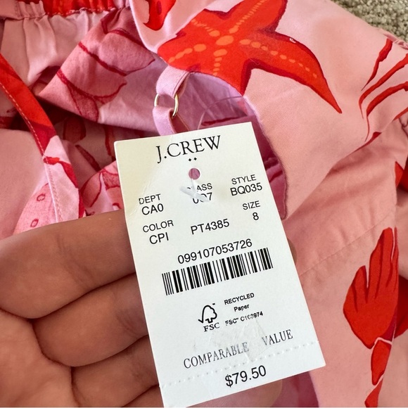 NWT J Crew Factory Tie Back Babydoll Fun Print Tank Top 8 - Picture 3 of 5